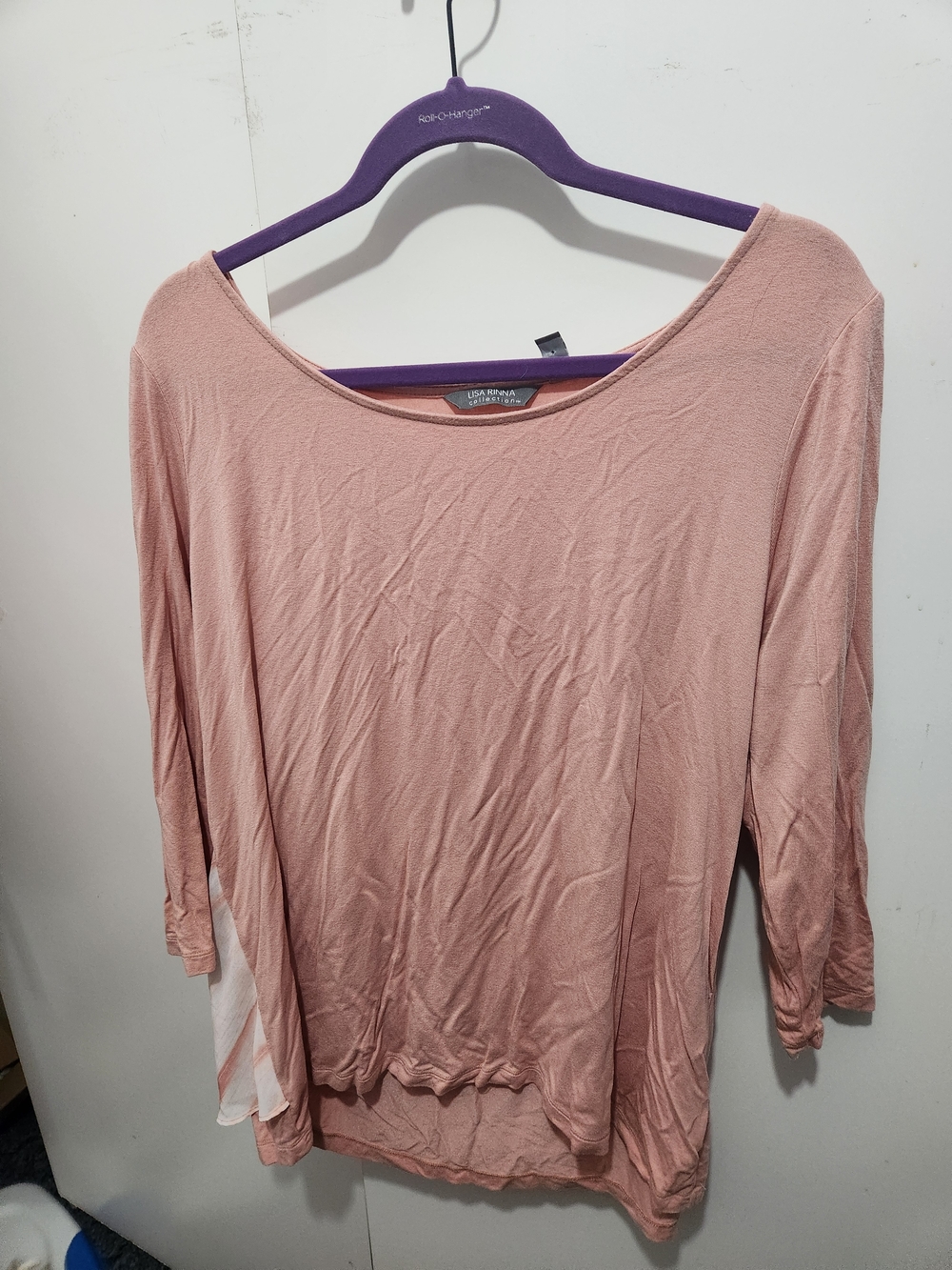 ‼️5/$20 TOP SALE‼️ Lisa Rinna Collection Dusty Rose Scoop Neck Long Sleeve Top